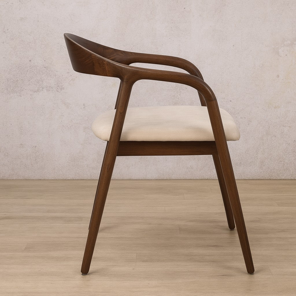 Alden Walnut Fabric Dining Chair | Dining chairs, modern dining chairs, wooden dining chairs 
