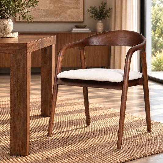 Alden Fabric Dining Chair - Walnut