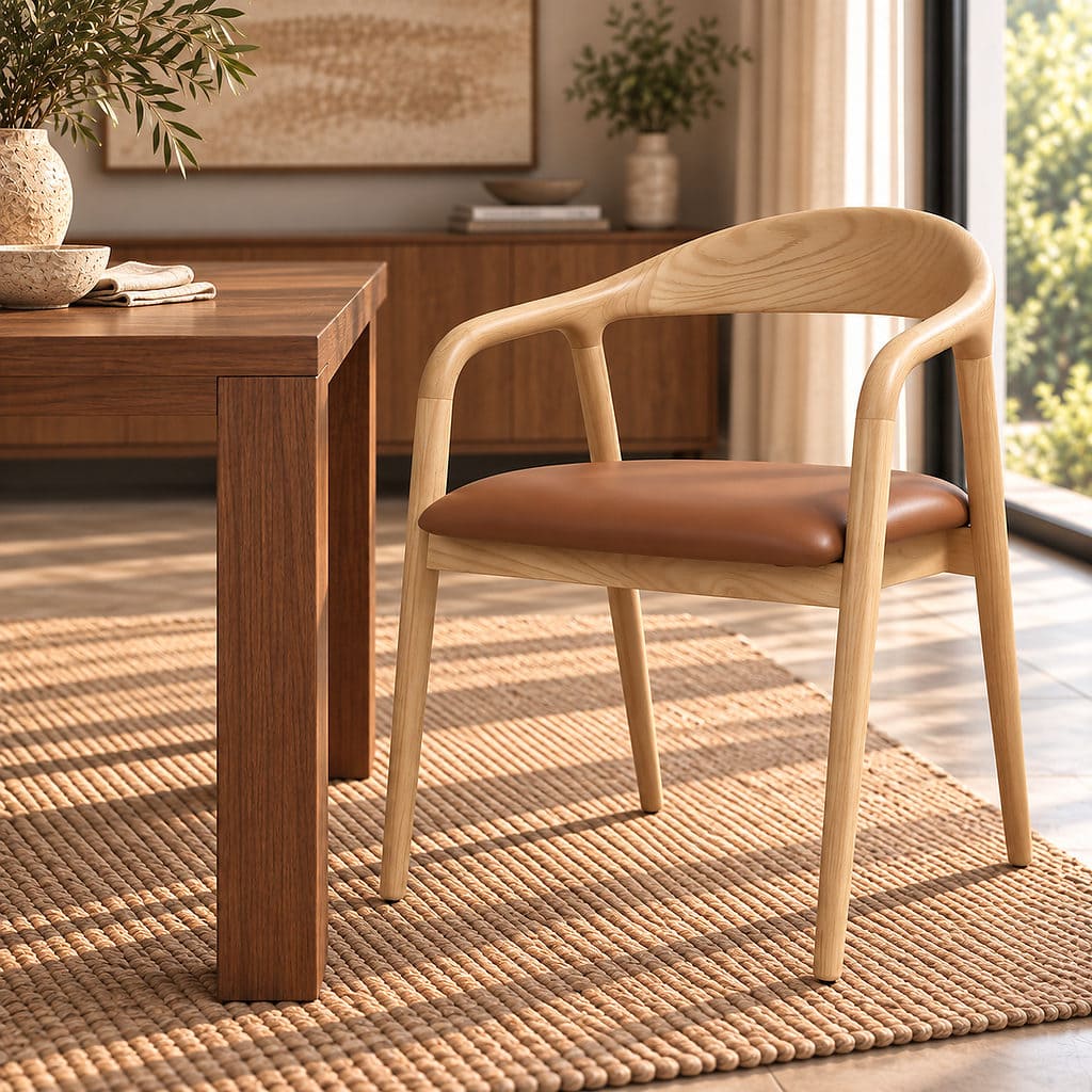 Alden Leather Dining Chair - Natural | Leather dining chairs, carver dining chairs, dining chairs wooden, dining chairs  