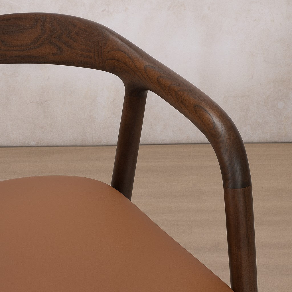 Alden Walnut Dining Chair | Leather Gallery 