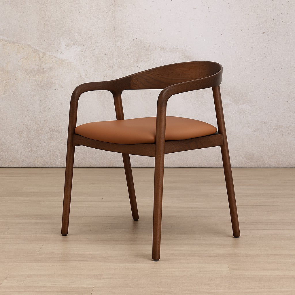 Alden Walnut Dining Chair | Leather Gallery 