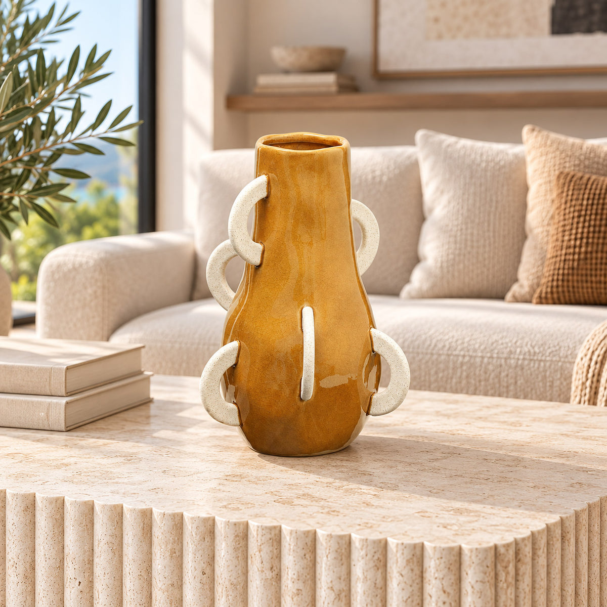 Anelli Decorative Vase - Antique Amber
