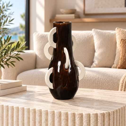 Anelli Decorative Vase - Antique Ochre