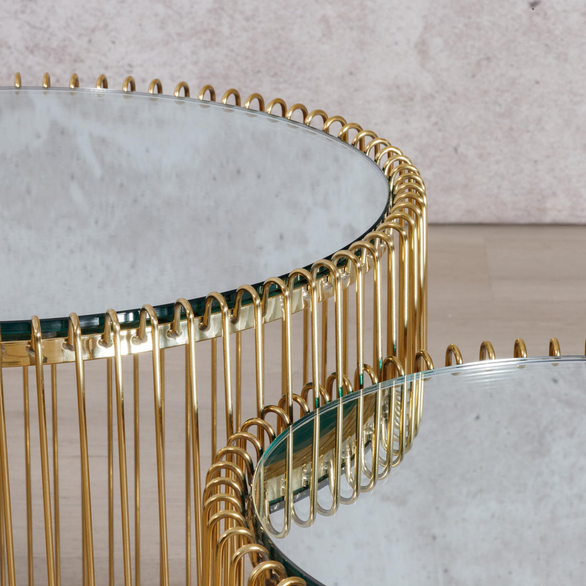 Antilia Coffee Table Gold - Mirror Top - Coffee Table