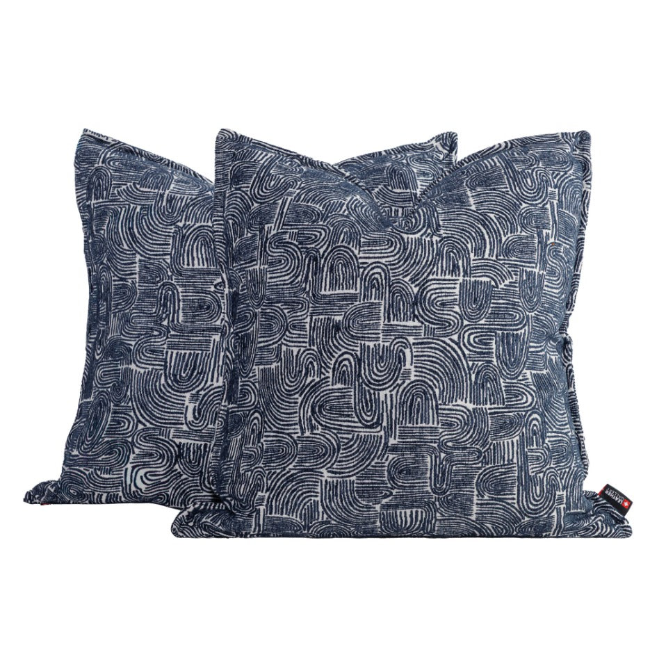 Arc Nautical Blue Cushion | Leather Gallery
