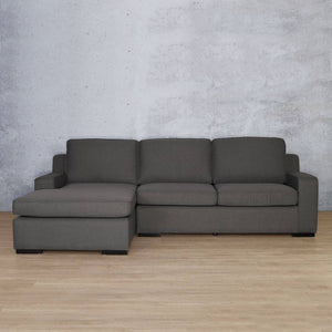 Rome Fabric Sofa Chaise Sectional - LHF Fabric Corner Suite Leather Gallery Harbour Grey 