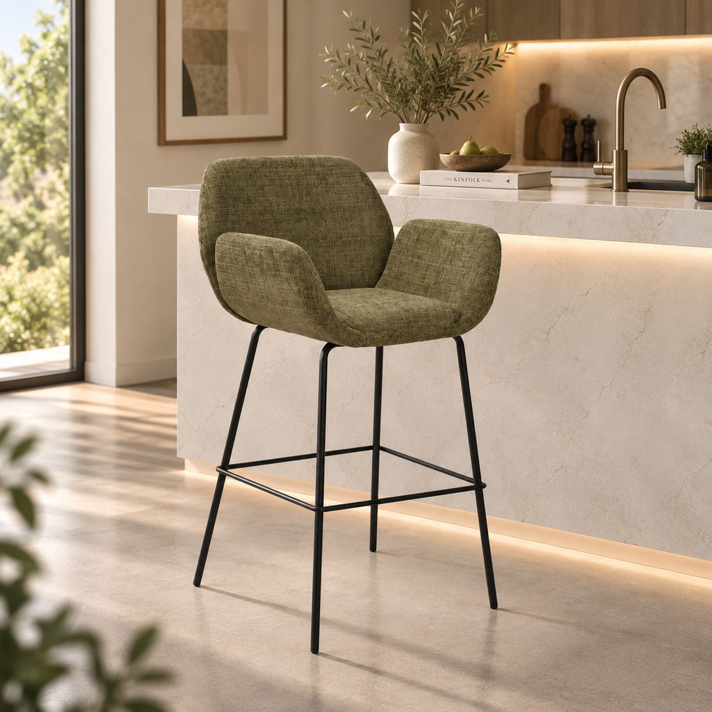 Arlo Bar Chair - Olive Moss