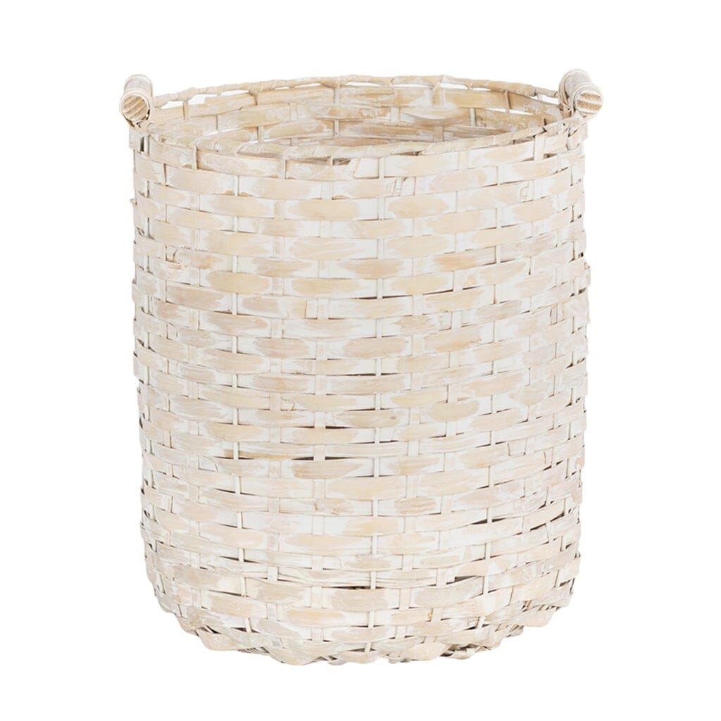 Camino Basket - White Wash Decor Leather Gallery 