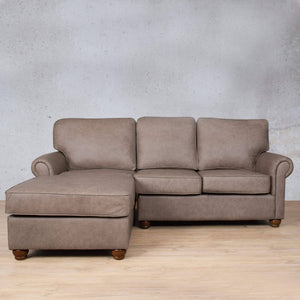 Salisbury Leather Sofa Chaise Sectional - LHF Leather Sectional Leather Gallery Bedlam Taupe 
