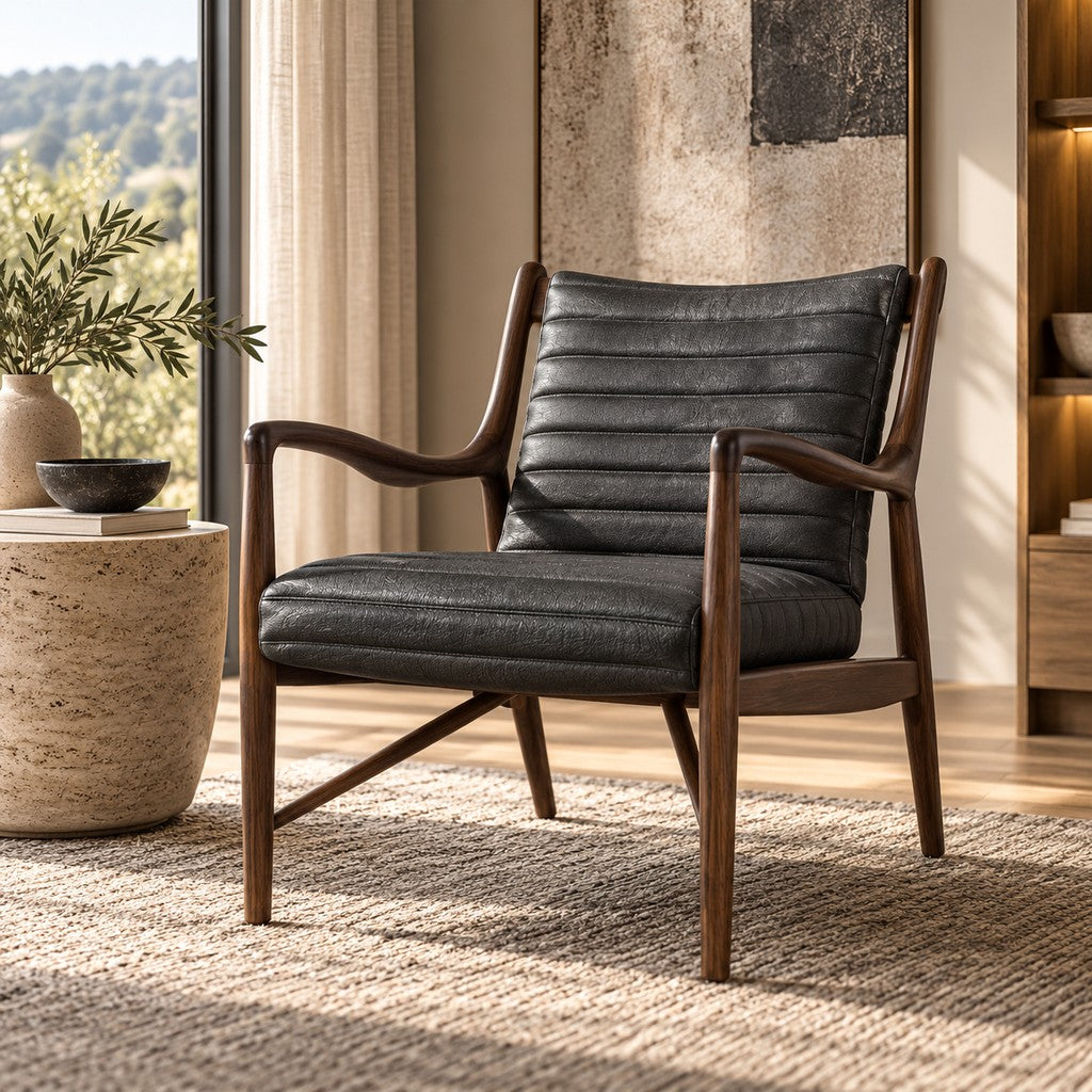 Astor Leather Chair - Onyx Black