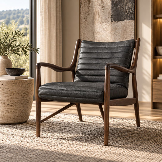 Astor Leather Chair - Onyx Black