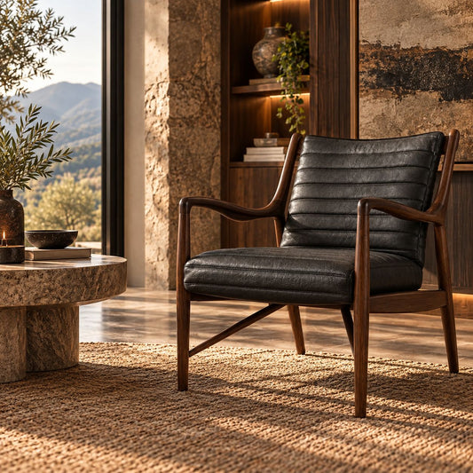 Stattera | Astor Leather Chair - Onyx Black