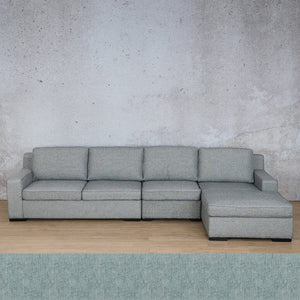 Rome Fabric Sofa Chaise Modular Sectional - RHF Fabric Corner Suite Leather Gallery Quail Shell 