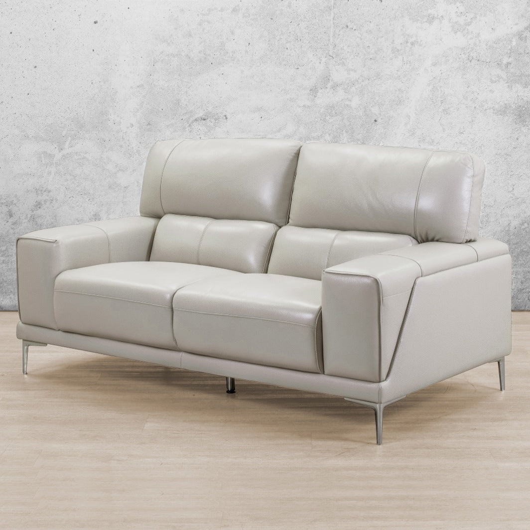  Atlanta 2 Seater Leather Couch Luxe Beige