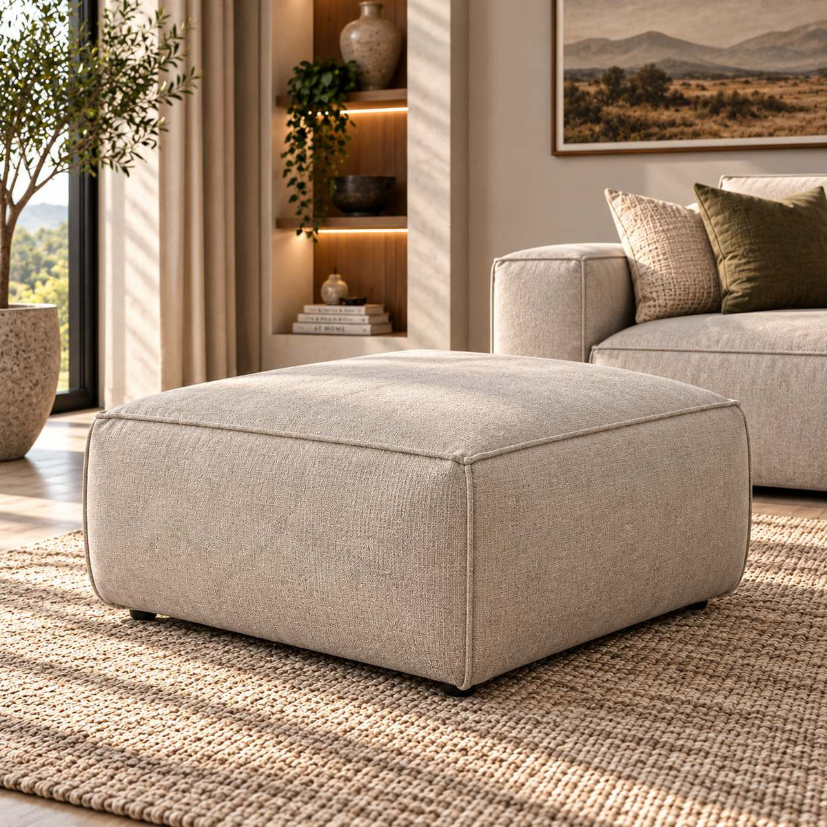 Fabric Couches, Sop Austin Fabric Ottoman - | Leather Gallery 