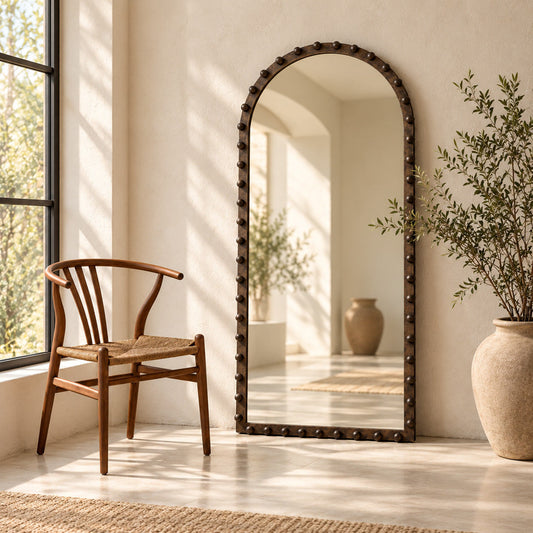 Bassanio Floor Mirror - Dark Antique Gold