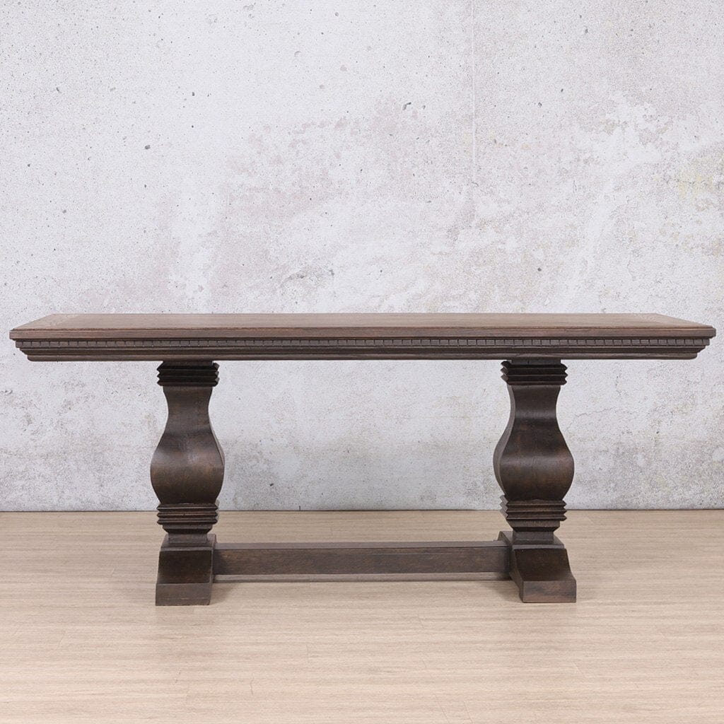 Belmont Fluted Wood Dining Table - 1.9M / 6 Seater Dining Table Leather Gallery Antique Chocolate 