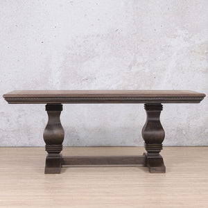 Belmont Fluted Wood Dining Table - 1.9M / 6 Seater Dining Table Leather Gallery Antique Chocolate 