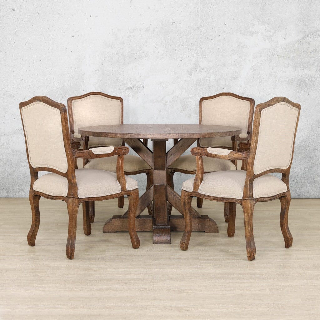 Berkeley Round 1200 4 Seater & Duke Dining Set Dining Table Leather Gallery 
