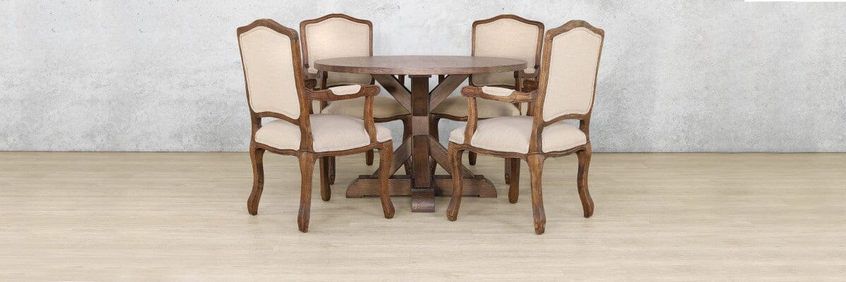 Berkeley Round 1200 4 Seater & Duke Dining Set Dining Table Leather Gallery 