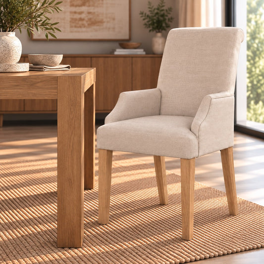 Baron Antique Natural Oak Carver Dining Chair Dining Chair Leather Gallery