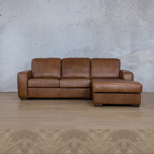 Stanford Leather Sofa Chaise - RHF Leather Sofa Leather Gallery Bedlam Taupe 