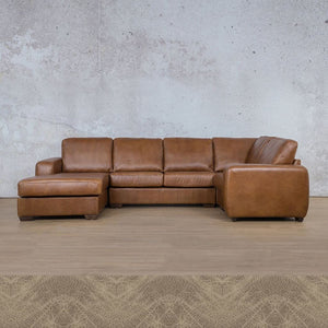 Stanford Leather U-Sofa Chaise - LHF Leather Sectional Leather Gallery Bedlam Taupe 