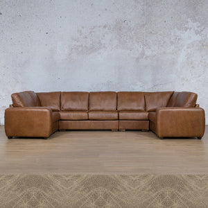 Stanford Leather Modular U-Sofa Leather Sectional Leather Gallery Bedlam Taupe 