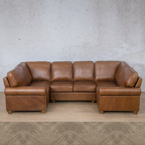 Salisbury Leather U-Sofa Sectional Leather Sectional Leather Gallery Bedlam Taupe 