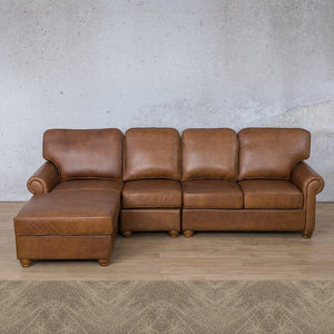 Salisbury Leather Sofa Chaise Modular Sectional - LHF Leather Sectional Leather Gallery Bedlam Taupe 