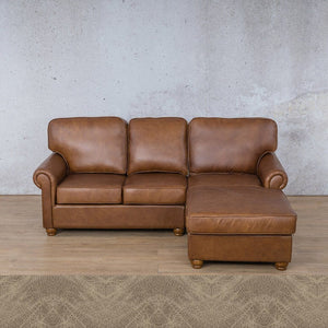 Salisbury Leather Sofa Chaise Sectional - RHF Leather Sectional Leather Gallery Bedlam Taupe 