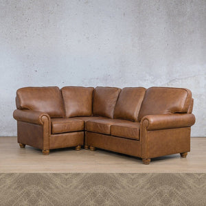 Salisbury Leather L-Sectional 4 Seater - LHF Leather Sectional Leather Gallery Bedlam Taupe 