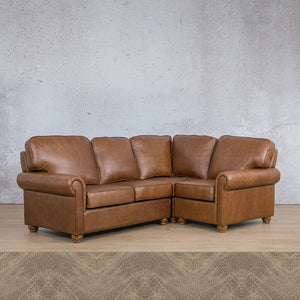 Salisbury Leather L-Sectional 4 Seater - RHF Leather Sectional Leather Gallery Bedlam Taupe 