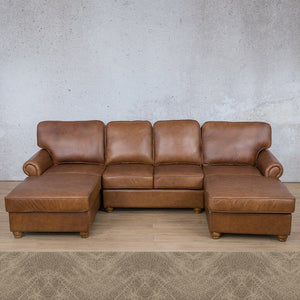 Salisbury Leather Sofa U-Chaise Sectional Leather Sectional Leather Gallery Bedlam Taupe 