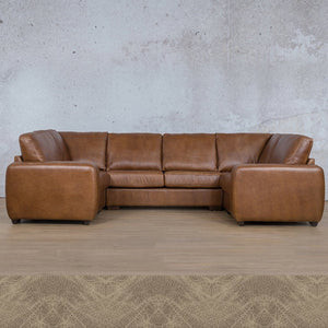 Stanford Leather U-Sofa Leather Sectional Leather Gallery Bedlam Taupe 