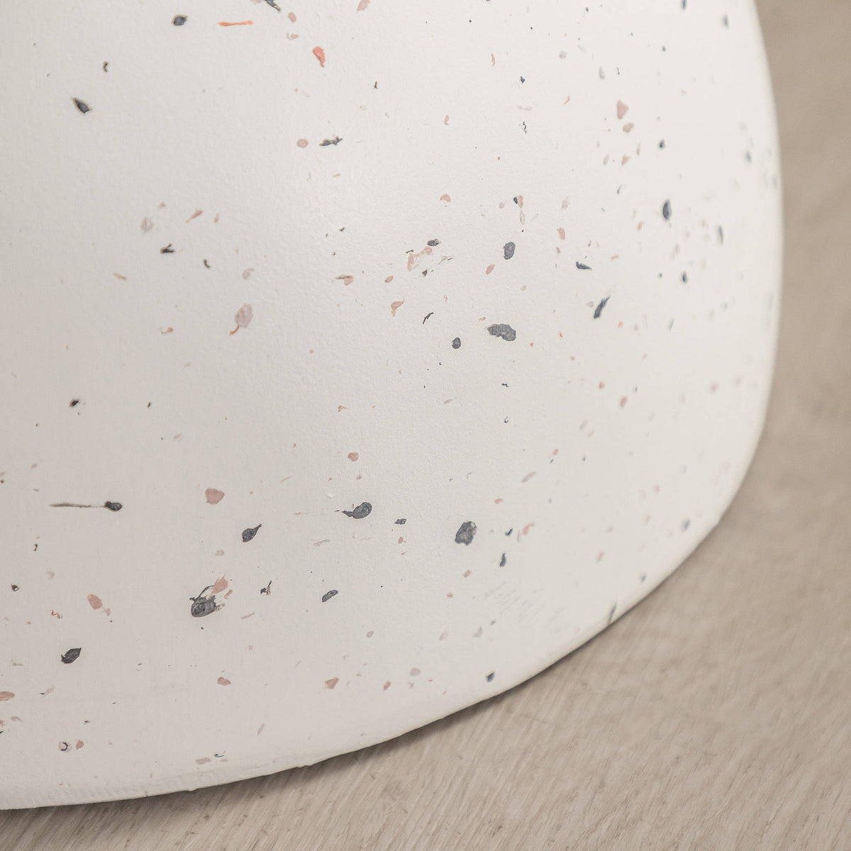 Gallery Everyday Bellini Side Table in Stone, featuring a two-tiered concrete design in a warm off-white speckled finish.