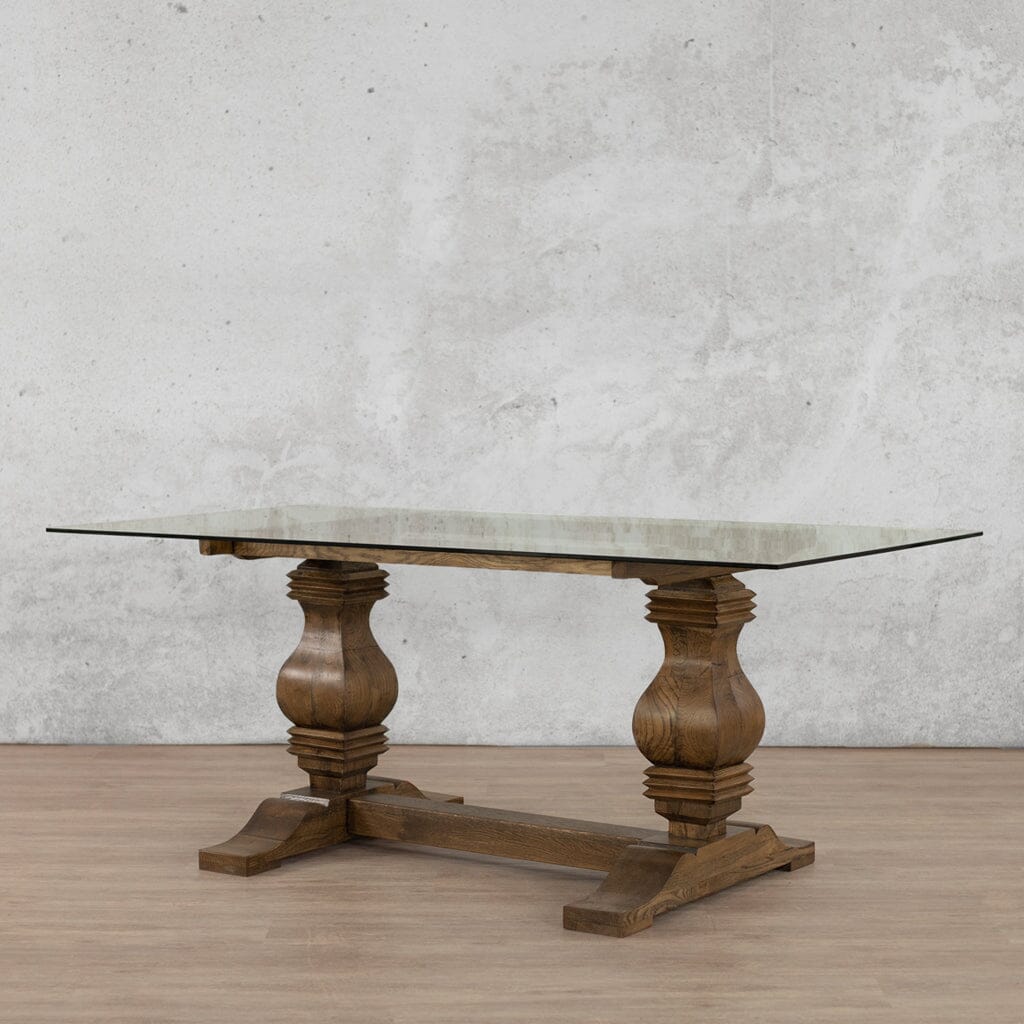 Belmont Glass Dining Table - 2.4M / 8 or 10 Seater Dining Table Leather Gallery 