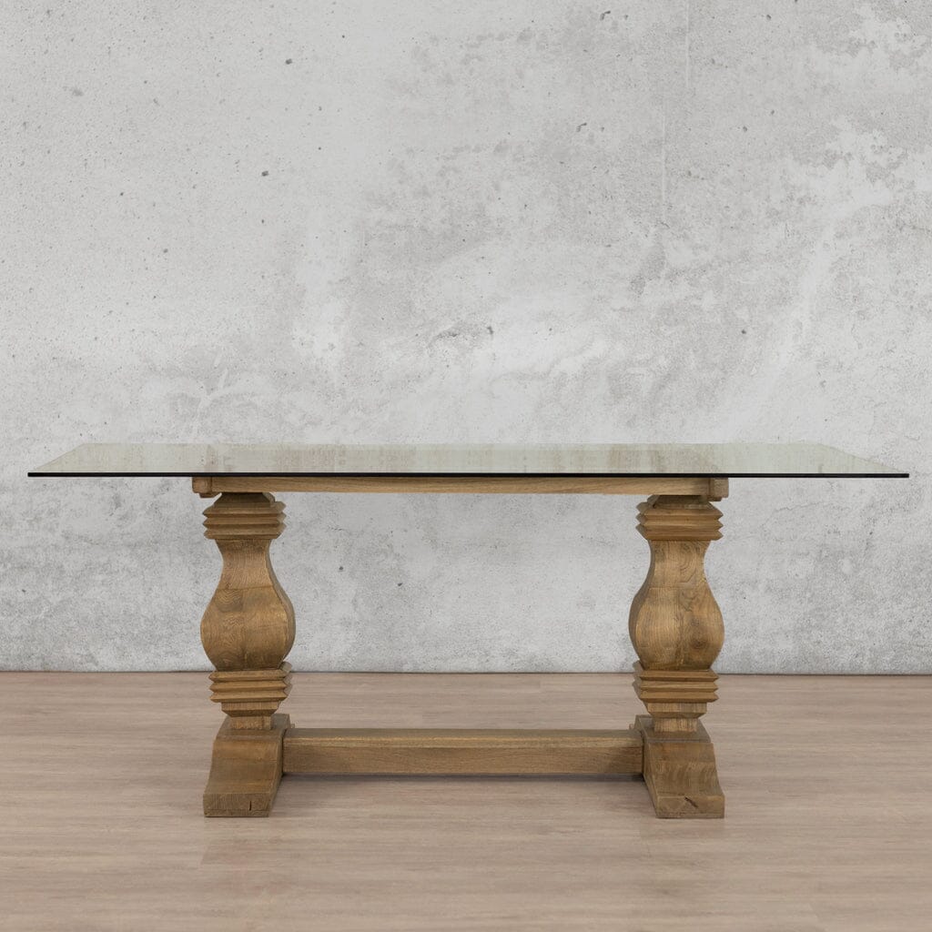 Belmont Glass Dining Table - 1.9M / 6 Seater Dining Table Leather Gallery 