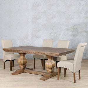 Belmont Fluted Wood Top & Windsor 6 Seater Dining Set Dining room set Leather Gallery 