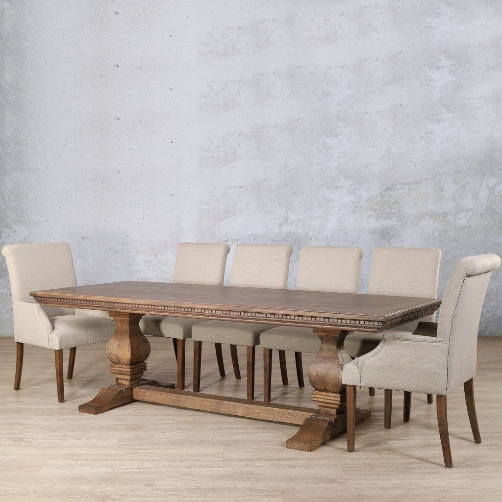 Belmont Fluted Wood Top & Baron 10 Seater Dining Set Dining room set Leather Gallery 