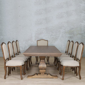 Belmont Fluted Wood Top & Duke 10 Seater Dining Set Dining room set Leather Gallery 