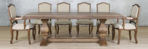 Belmont Fluted Wood Top & Duke 10 Seater Dining Set Dining room set Leather Gallery 