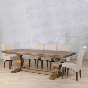 Belmont Fluted Wood Top & Windsor 8 Seater Dining Set Dining room set Leather Gallery 
