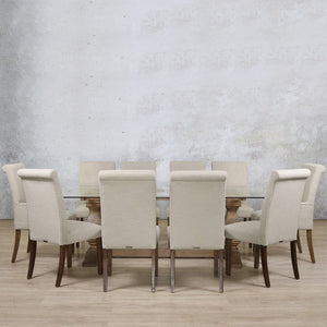 Belmont Glass Top & Baron 10 Seater Dining Set Dining room set Leather Gallery 