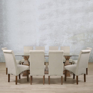 Belmont Glass Top & Windsor 10 Seater Dining Set Dining room set Leather Gallery 