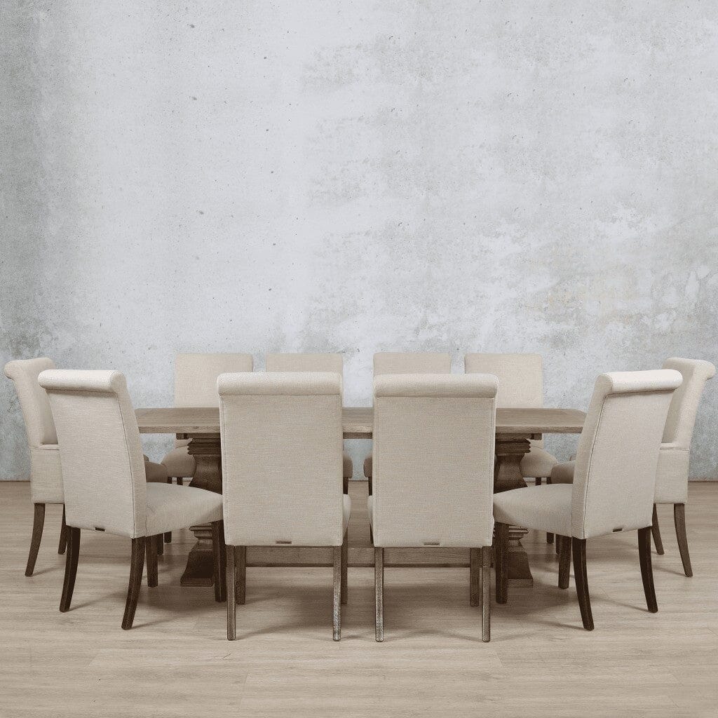 Belmont Wood Top & Baron 10 Seater Dining Set Dining room set Leather Gallery 