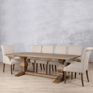 Belmont Wood Top & Baron 10 Seater Dining Set Dining room set Leather Gallery 