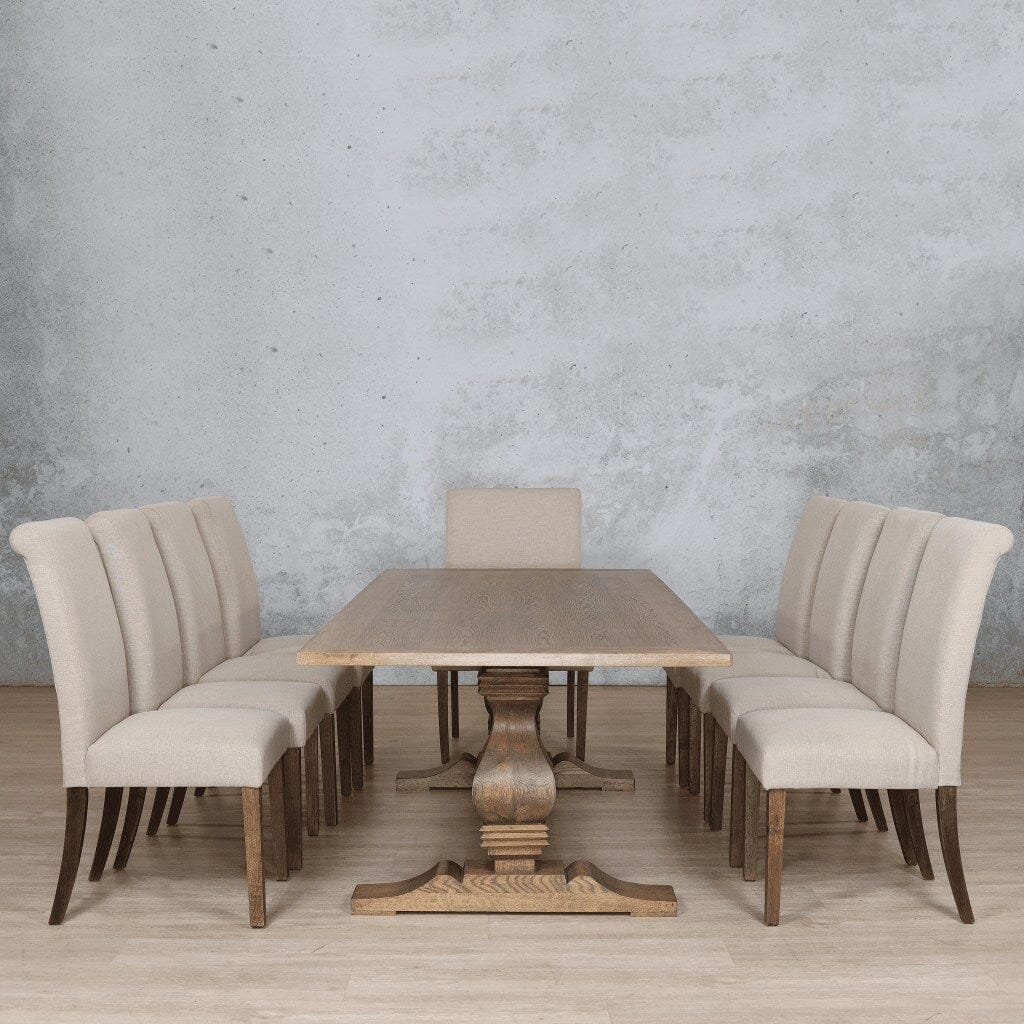 Belmont Wood Top & Baron 10 Seater Dining Set Dining room set Leather Gallery 