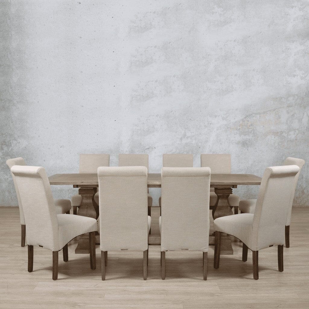 Belmont Wood Top & Windsor 10 Seater Dining Set Dining room set Leather Gallery 