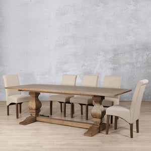 Belmont Wood Top & Windsor 8 Seater Dining Set Dining room set Leather Gallery 